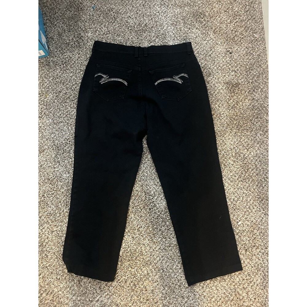Gloria Vanderbilt Amanda Women's Jeans Size 12 Short Straight Leg Denim Black - Picture 3 of 7